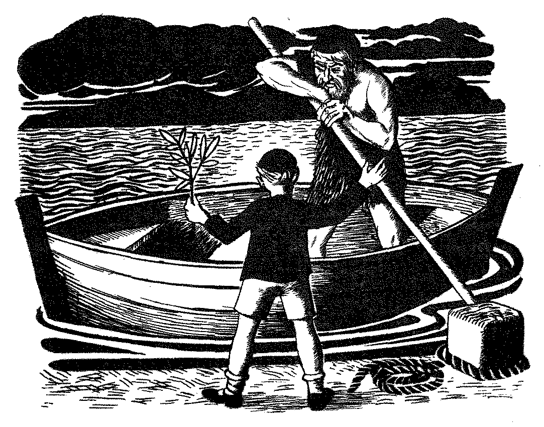 You can't frighten me. By this sign I command you; bring your boat in.